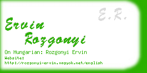 ervin rozgonyi business card